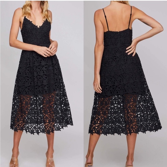 Astr Dresses & Skirts - ASTR the Label Black LACE A LINE MIDI DRESS